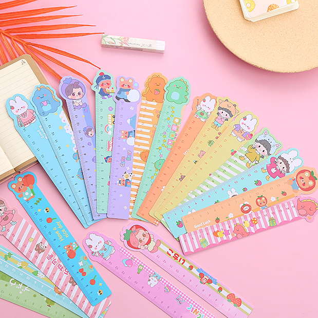 Thước kẻ dẻo hoạt hình gấu thỏ khủng long cute dễ thương xinh xắn dài 15cm cho học sinh