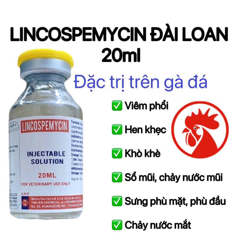 Lincospemycin lọ 20ml (đài loan)chăm sóc vật nuôi