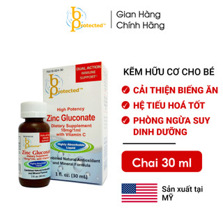 Siro Kẽm Hữu Cơ Cho Bé Bprotected Zinc Gluconate - Cải Thiện Biếng Ăn & Tăng Sức Đề Kháng Cho Trẻ