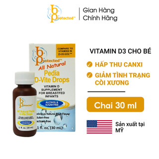 Vitamin D3 Pedia D Vite Drops Bprotected - Vitamin D3 Tinh Khiết Cho Trẻ Sơ Sinh & Trẻ Nhỏ Từ Mỹ