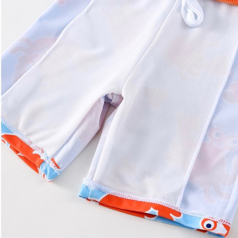 8-30kg Đồ bơi rời tay dài có kèm nón cho bé trai