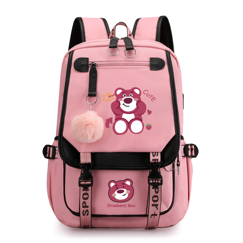 Gấu dâu Lotso Balo Cỡ Lớn Chống Thấm Nước Thoáng Khí In Hoạt Hình Toy Story Lotso Thời Trang Unisex Cá Tính 11