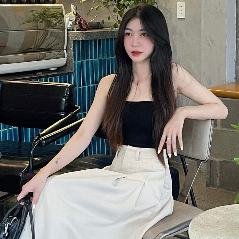 Chân váy hạ ly eo dài 90cm