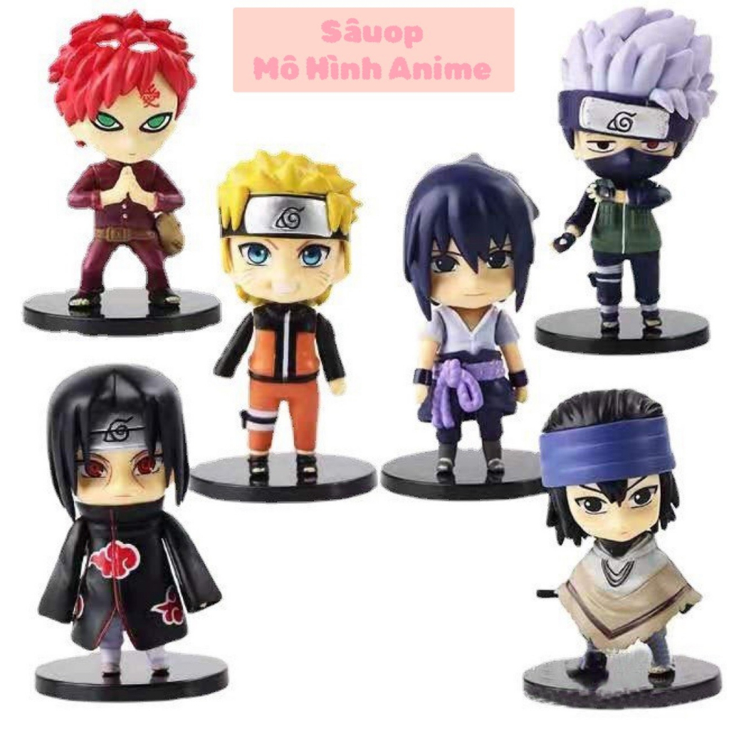 Combo 6 mô hình Chibi Naruto (Cao 10cm) (Mô hình Anime Naruto)