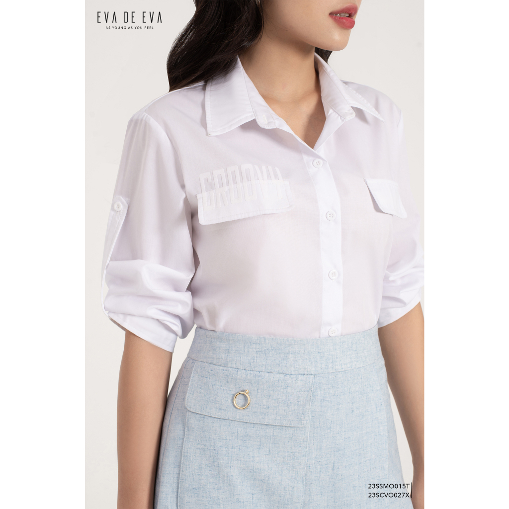 Chân váy chữ A ngắn vạt lệch LADY ME by Eva de Eva 23SCVO027X