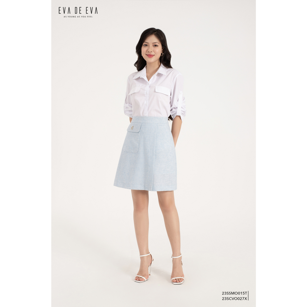 Chân váy chữ A ngắn vạt lệch LADY ME by Eva de Eva 23SCVO027X