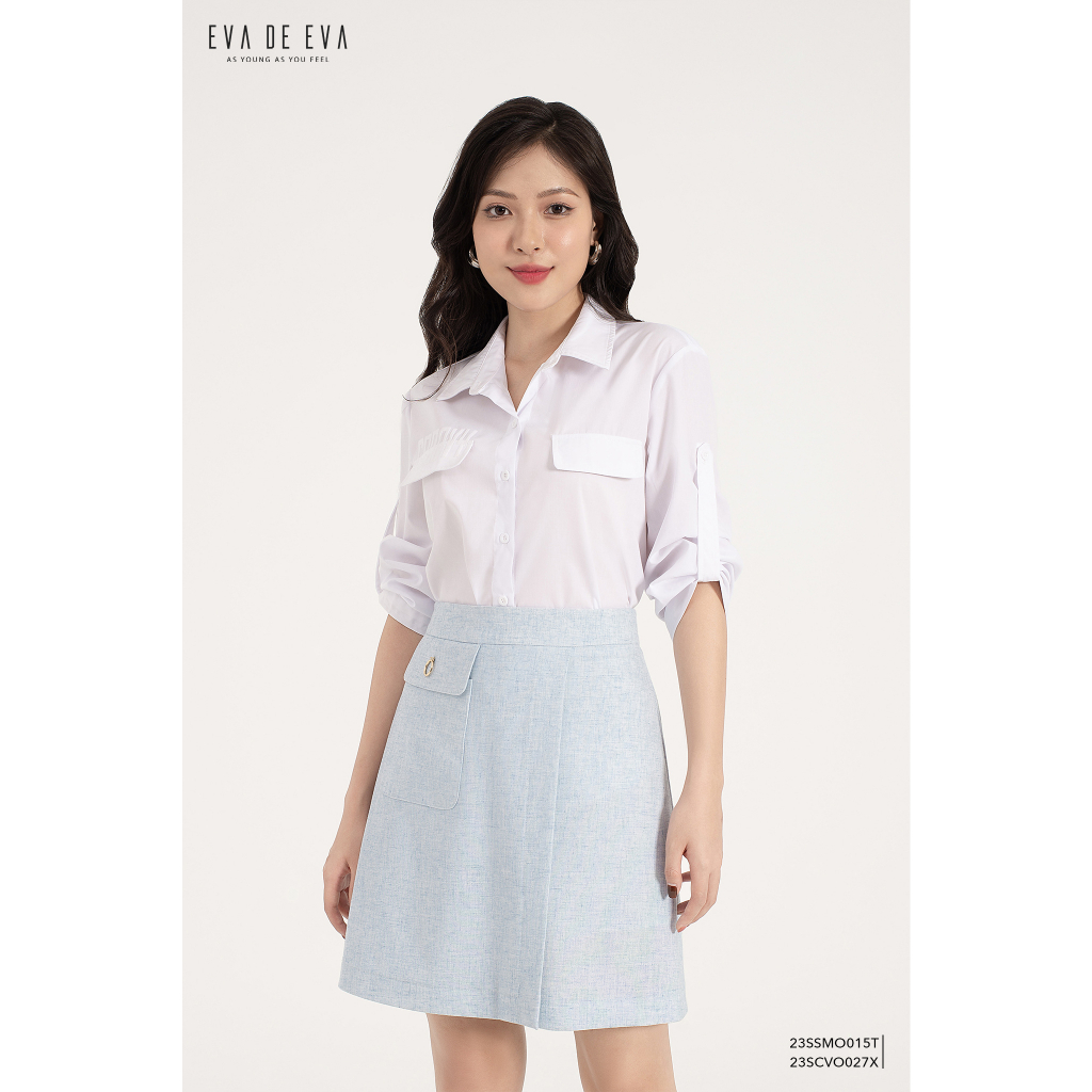 Chân váy chữ A ngắn vạt lệch LADY ME by Eva de Eva 23SCVO027X