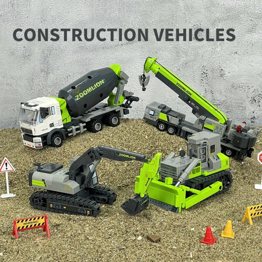 Lego công trình,Đồ Chơi Trẻ Em Lắp Ráp Xe Công Trình Dành Cho Bé;Đồ Chơi Lắp Ráp Xe Xây Dựng