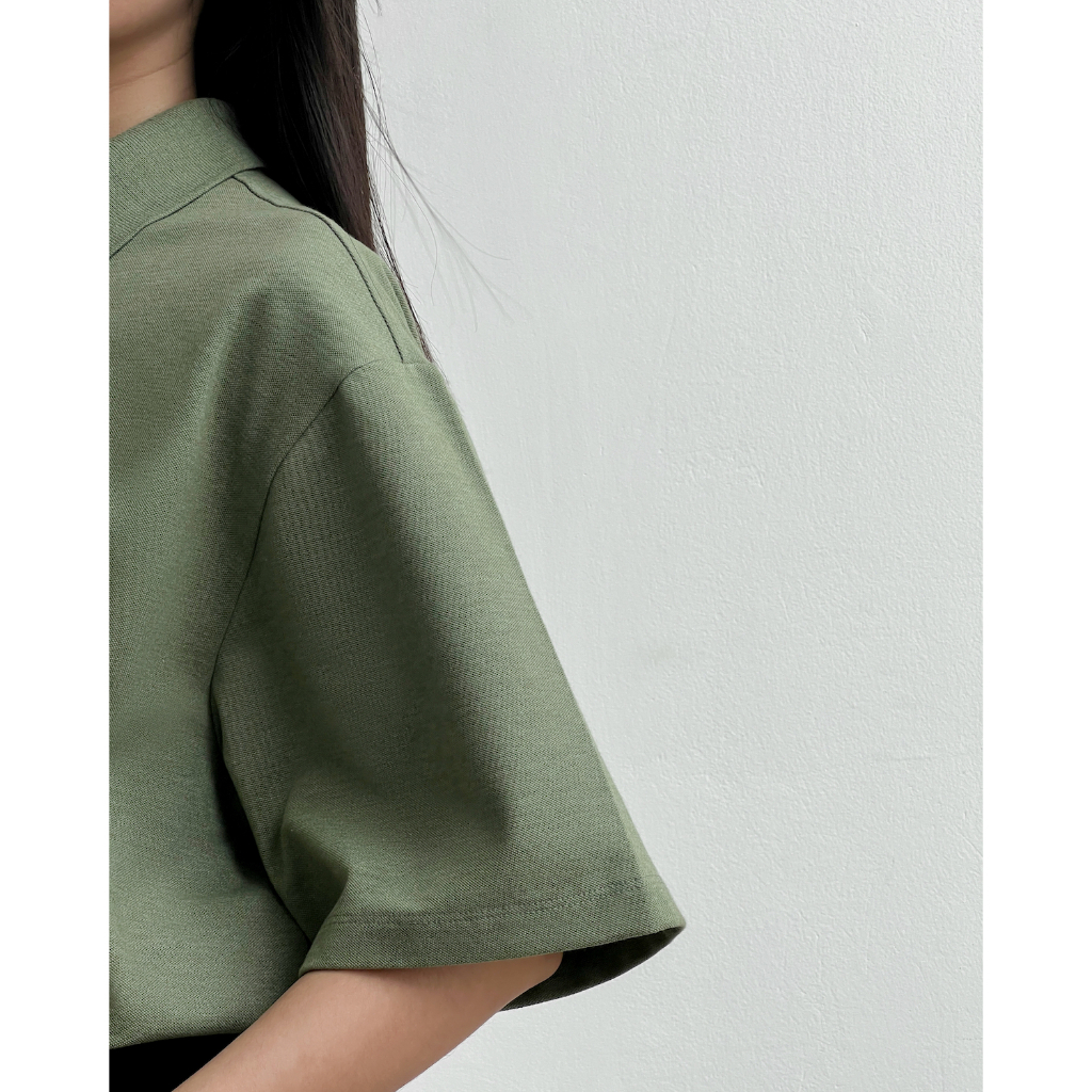 DVRK - Áo Polo Tay Ngắn Thêu Logo Màu Xanh Lá Deep Green Privé Neo Gardenia LA GALERIE-DVRK-23SS