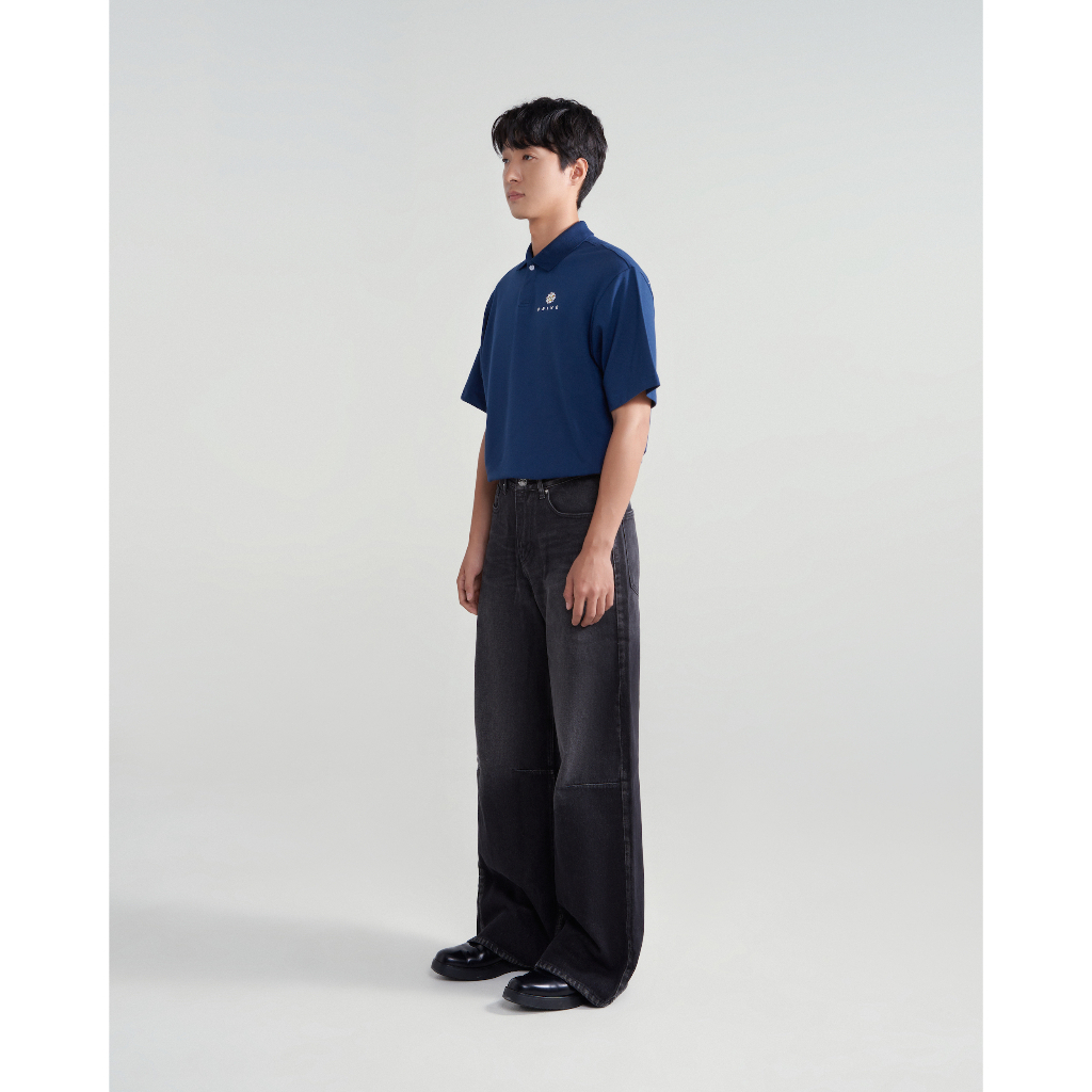 DVRK - Áo Polo Tay Ngắn Thêu Logo Màu Xanh Navy Privé Neo Gardenia LA GALERIE-DVRK-23SS