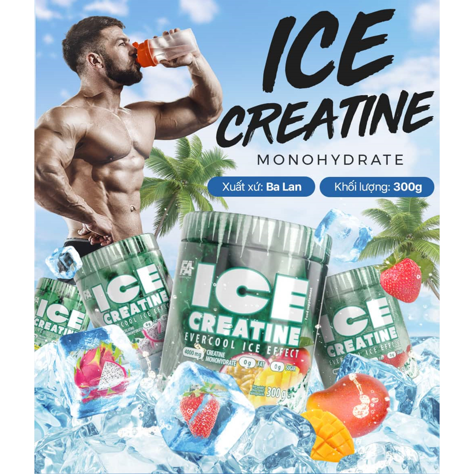 Bột tăng sức mạnh FA ICE Creatine Monohydrate, 300G  nhập khẩu Ba Lan - Gymstore