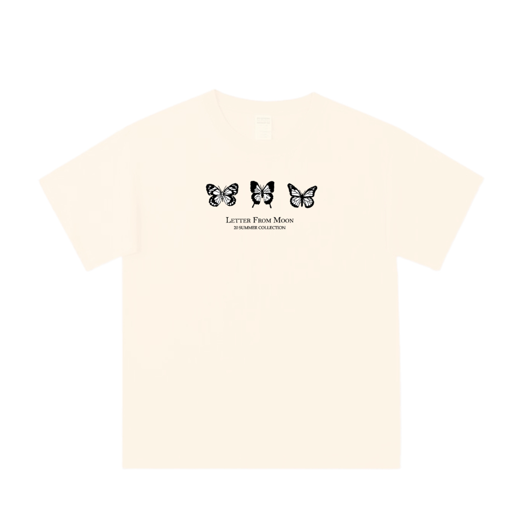 Áo Thun Babytee Butterflysystem form fit Jennie màu trắng chất vải Cotton 2 chiều 100% PLEASURE BRAND