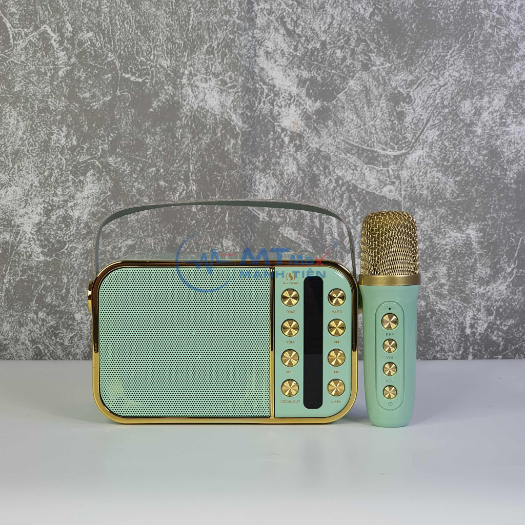 Loa Kèm Mic Karaoke  YS108 Bluetooth  Bass Êm Công Suất 15W Kèm 1 Micro Nhỏ Gọn Và Xinh Xắn