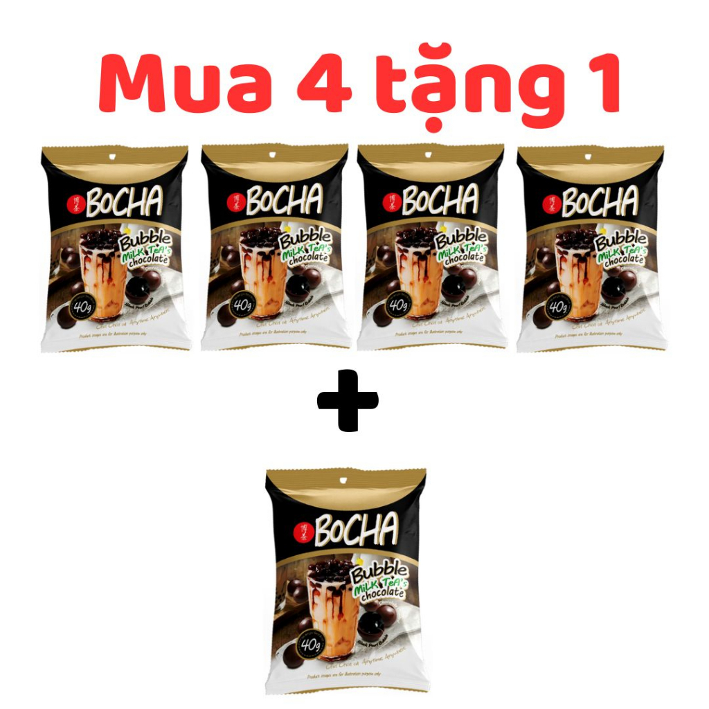 [MUA 4 TẶNG 1] Kẹo trà sữa Bocha Richy gói 40 gram