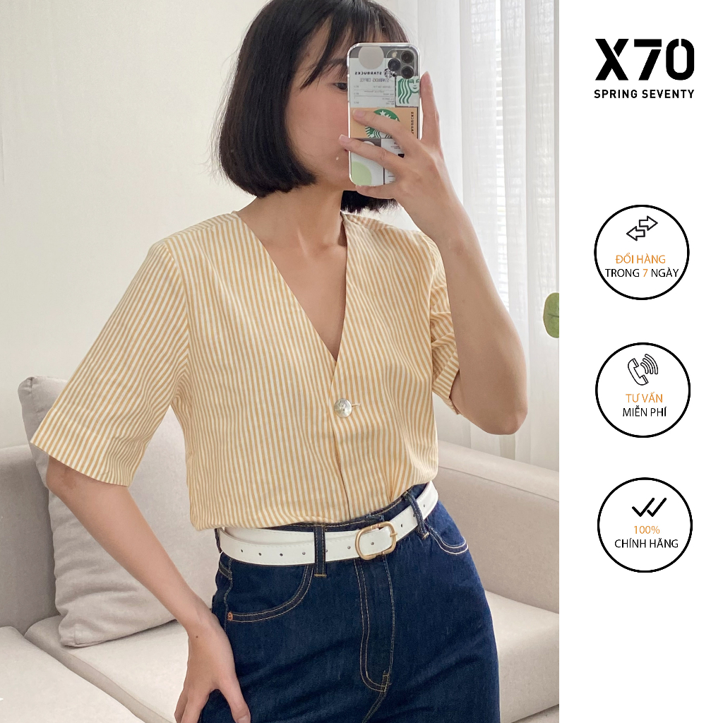 Áo Kiểu Nữ Trơn Croptop Thiết Kế Tay Thời Trang X70 - 01580002