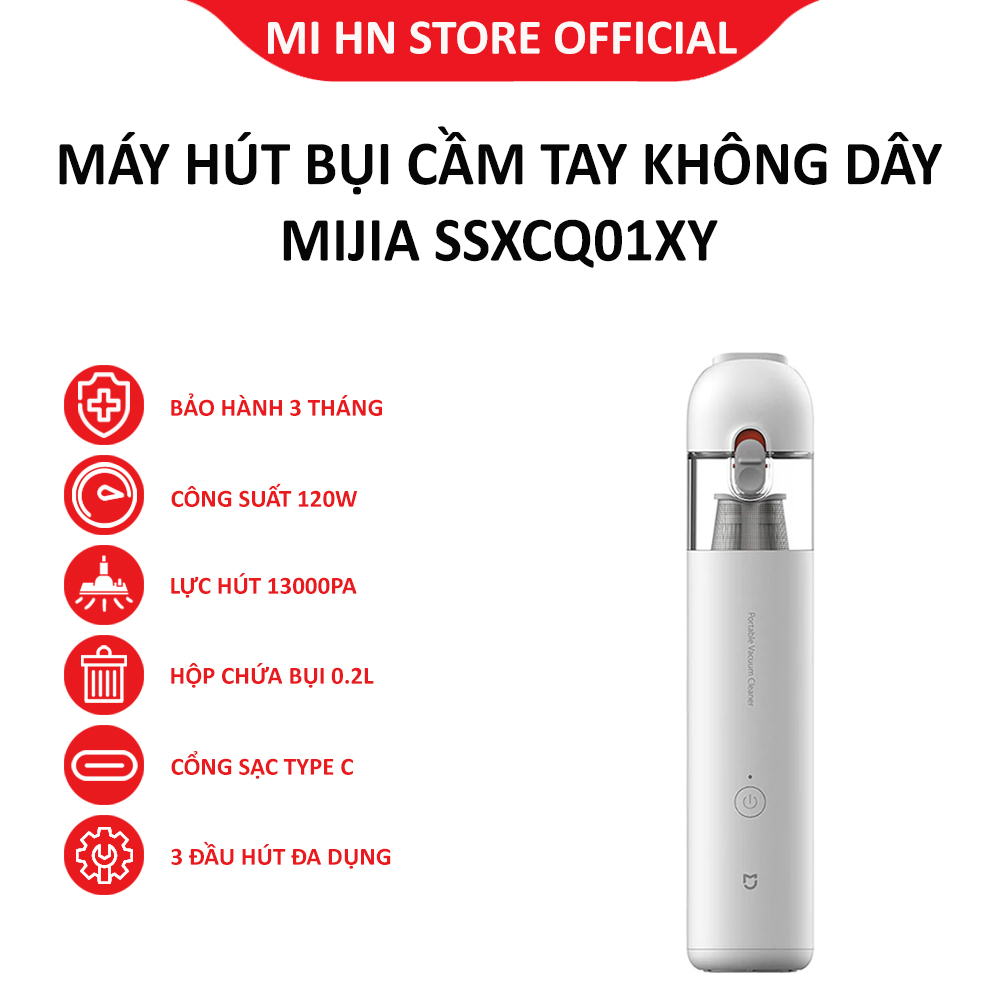 Máy hút bụi không dây mini Xiaomi Mijia Vacuum Cleaner SSXCQ01XY 120W, nhỏ gọn, tiện dụng  - Bảo hành 3 tháng