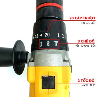 Máy khoan pin DWT 199V kèm tay cầm, khoan  tường, bắt vít, dùng liên tục 4 tiếng - Bảo hành 12 tháng