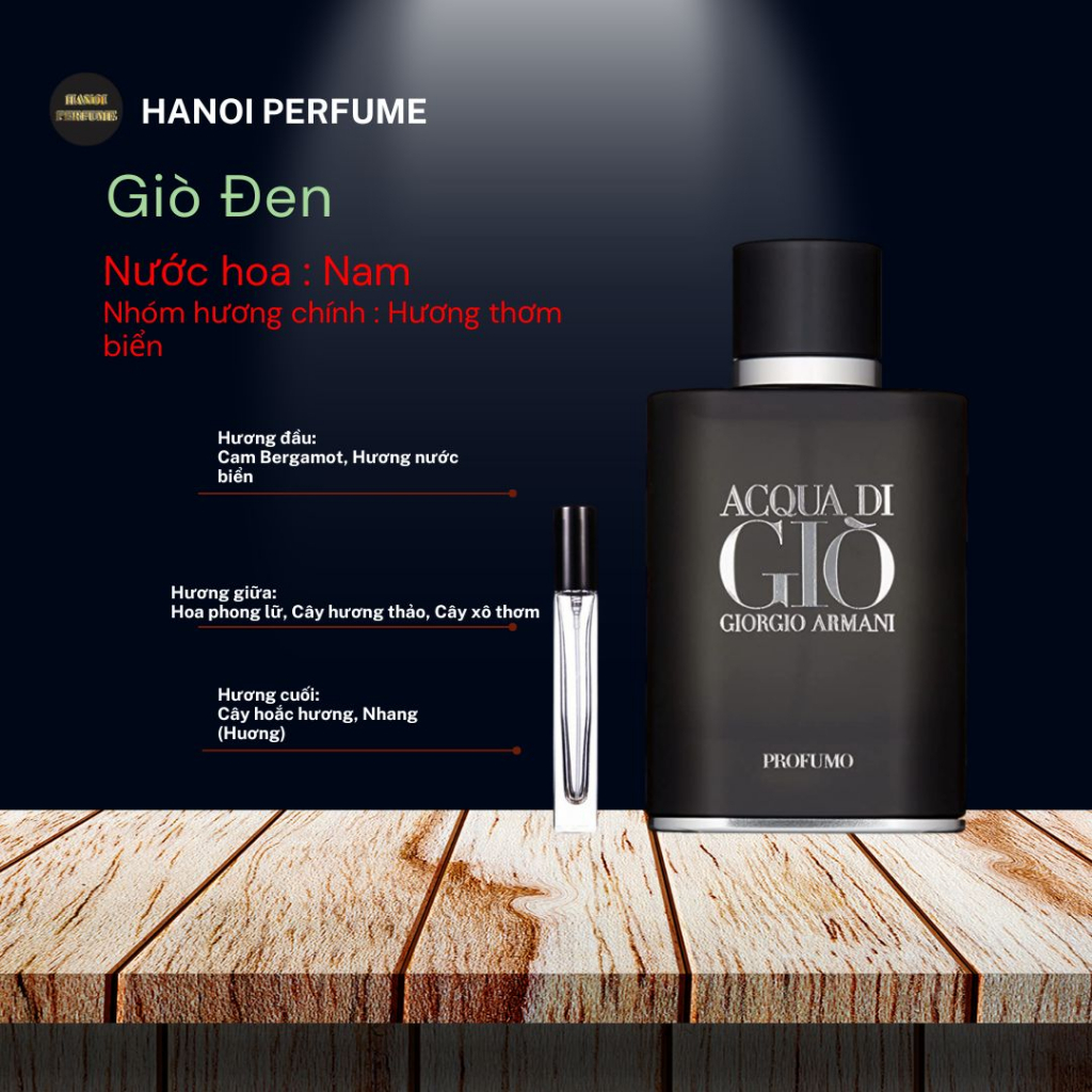 Nước Hoa Nam Acqua Di Gio Profumo Giò Đen Chiết 10ml