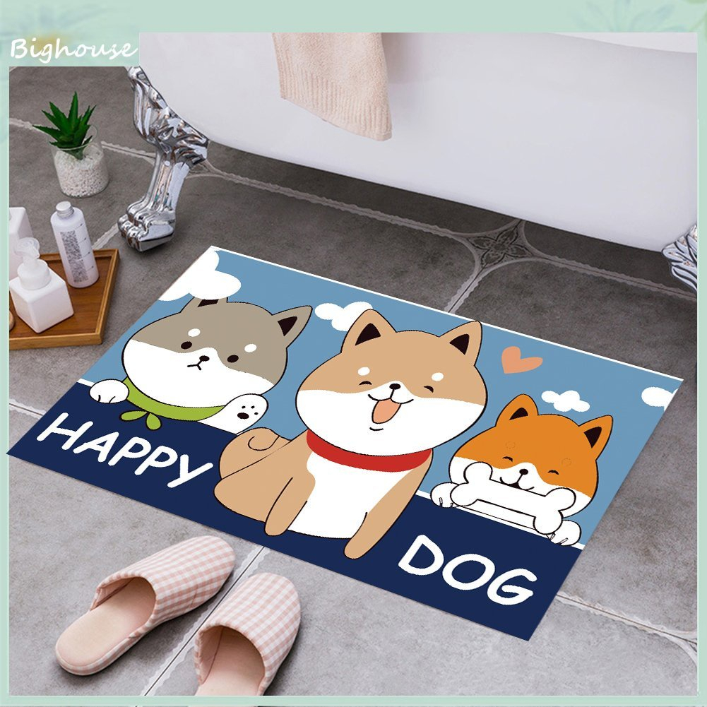Thảm lau chân chống trơn trượt, thấm nước, in hình 3D kích thước 40x60cm