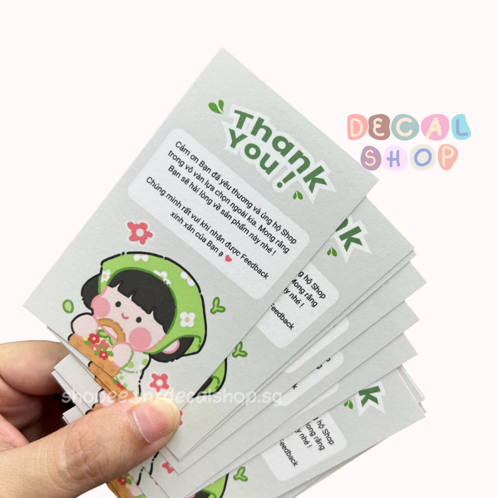 100 Tờ Cảm Ơn Khách Hàng, Thank You - In 1 Mặt - Giấy 180gsm Không Cán Màng