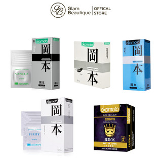 Bao cao su OKAMOTO Skinless Skin Vanilla/ Super lubricated/ Purity/ Crown Glam Beautique