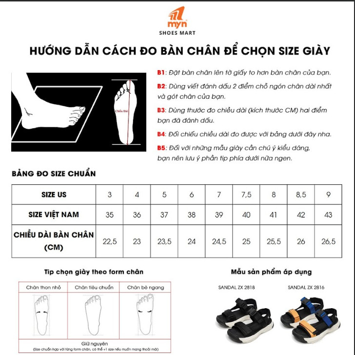 Giày Sandal Unisex ZX 2818 Black White