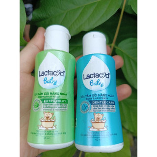 Sữa tắm gội Lactacyd Extra Milky- Gentle Care chống rôm sảy và hăm kẽ cho trẻ em 60ml