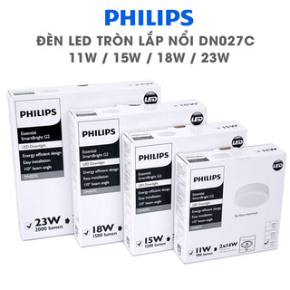 Đèn led ốp trần philips dn027c - hàng chính hãng - dải công suất rộng, kiểu dáng đa dạng