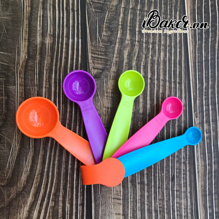 Bộ muỗng đong nhựa sắc màu - 5 món