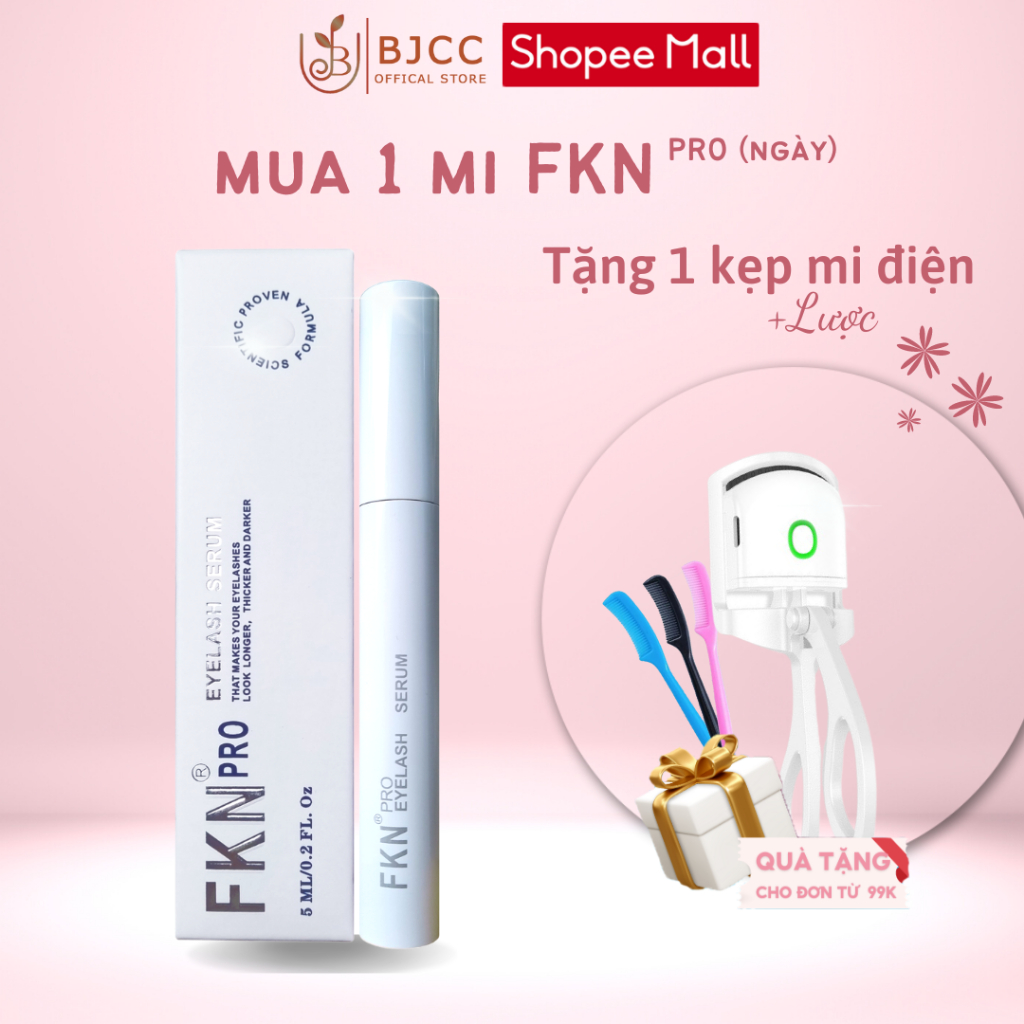 Serum dưỡng mi FKN pro (ban ngày) Dưỡng lông mi dài cong vút giảm gãy rụng- Tặng 1 kẹp bấm mi