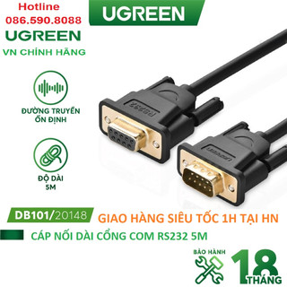 Cáp nối dài com 9 rs232 5 mét cao cấp ugreen 20148 db101 chính hãng