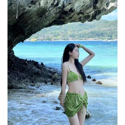 Bộ đồ bơi mới Sexy Vải co giãn đầy đủ ba mảnh