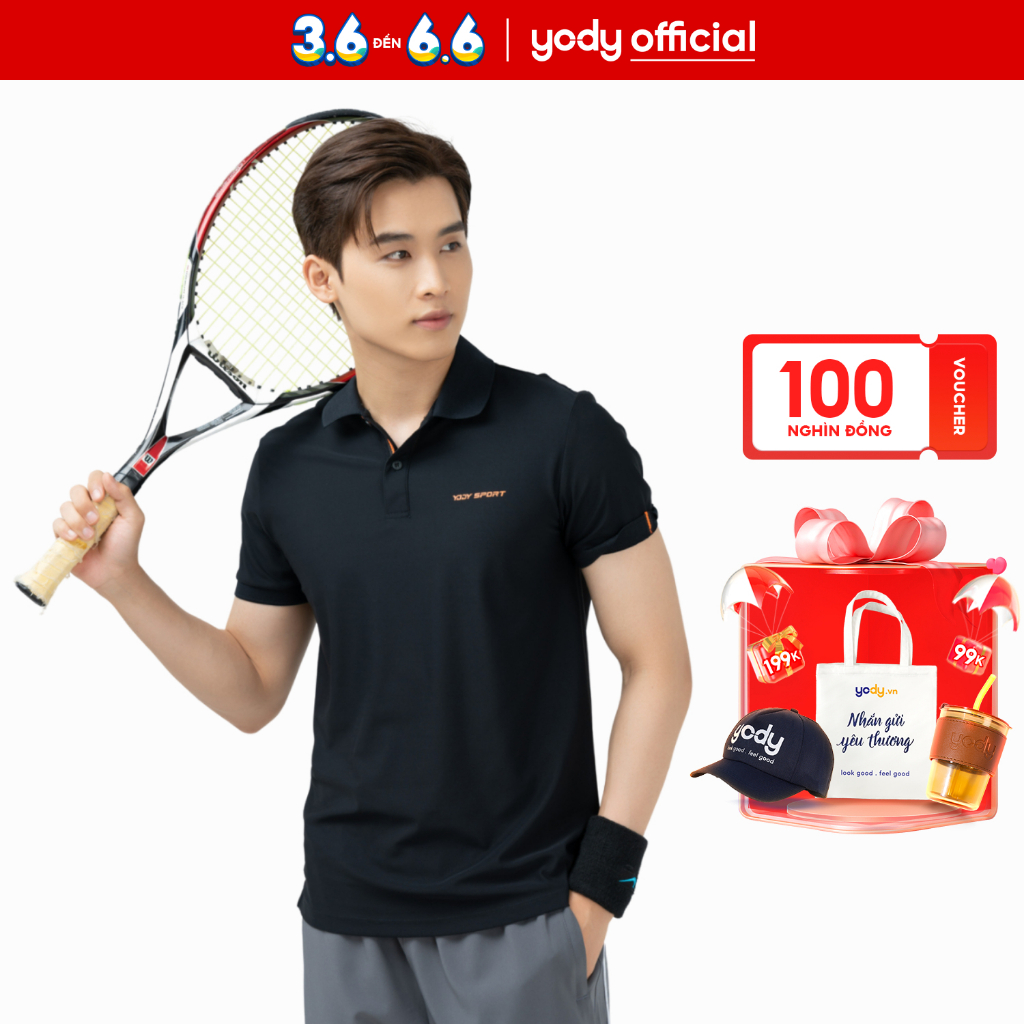 Áo polo nam YODY vải airy cool cotton phong cách thể thao SAM5039