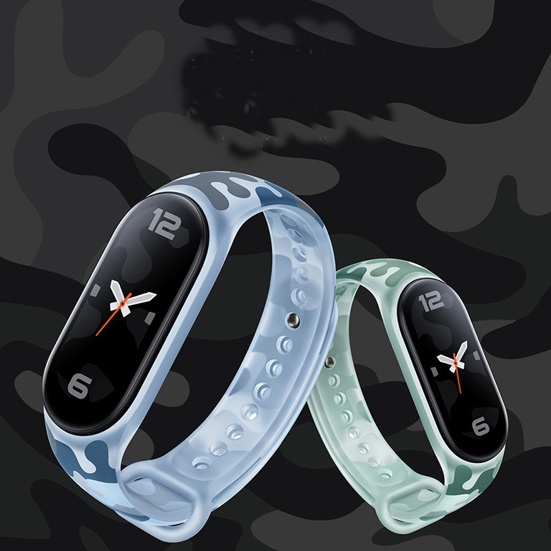 Dây Đeo Thay Thế Cho Vòng Đeo Tay Thông Minh Xiaomi Mi Band 7/ Miband 6/ Miband 5 Camo Trong Suốt