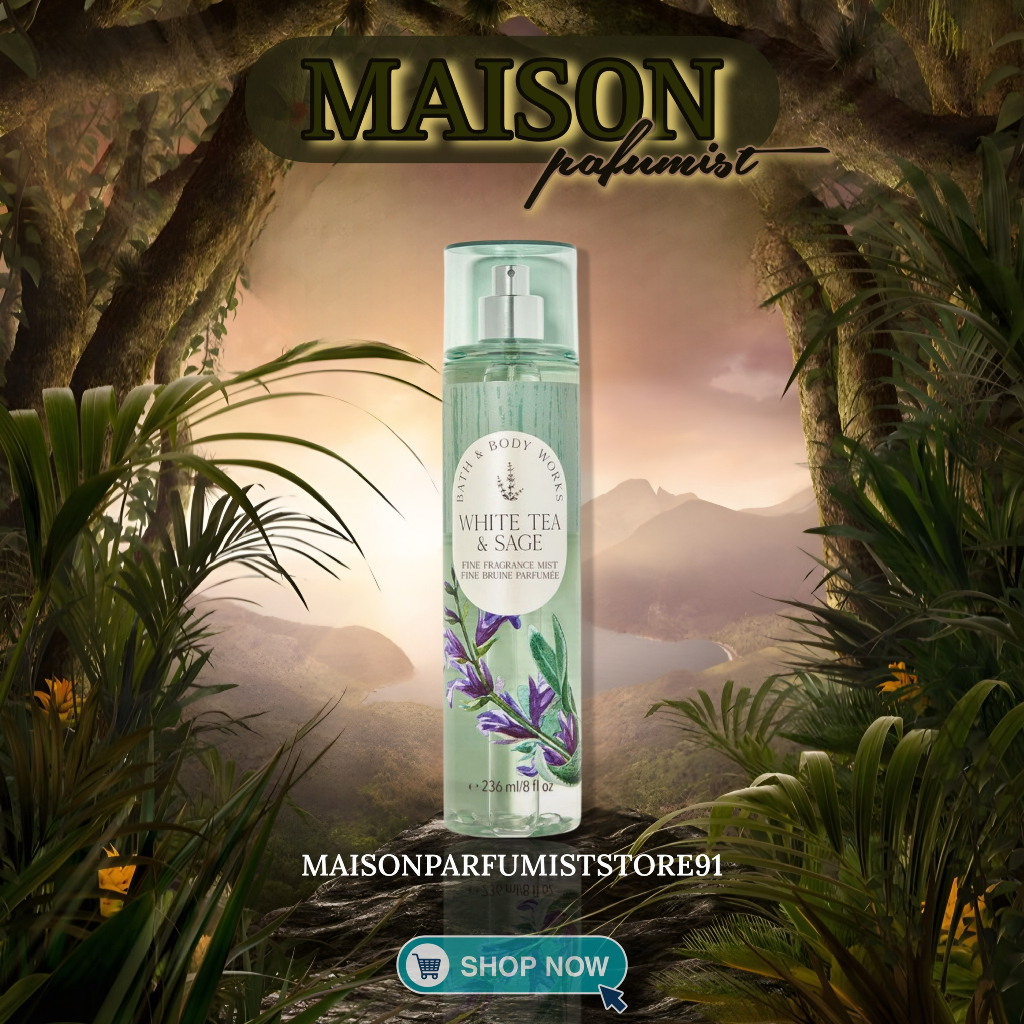 Xịt thơm của Bath & Body Works - 𝐖𝐡𝐢𝐭𝐞 𝐭𝐞𝐚 & 𝐒𝐚𝐠𝐞