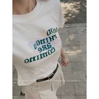 Áo thun croptop cộc tay in chữ goodthing - 247store.vn - aogoodthing044_p0k44