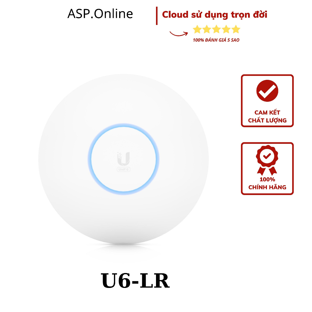 Thiết bị phát Wifi,bộ phát Wifi Unifi Access Point U6-LR, Tốc Độ 3Gbps 300 User, Hàng hiệu Mỹ, Bảo hành 1 năm | BigBuy360 - bigbuy360.vn