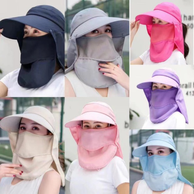 Mũ nón chống nắng nam nữ, mũ kèm khẩu trang có thể tháo rời