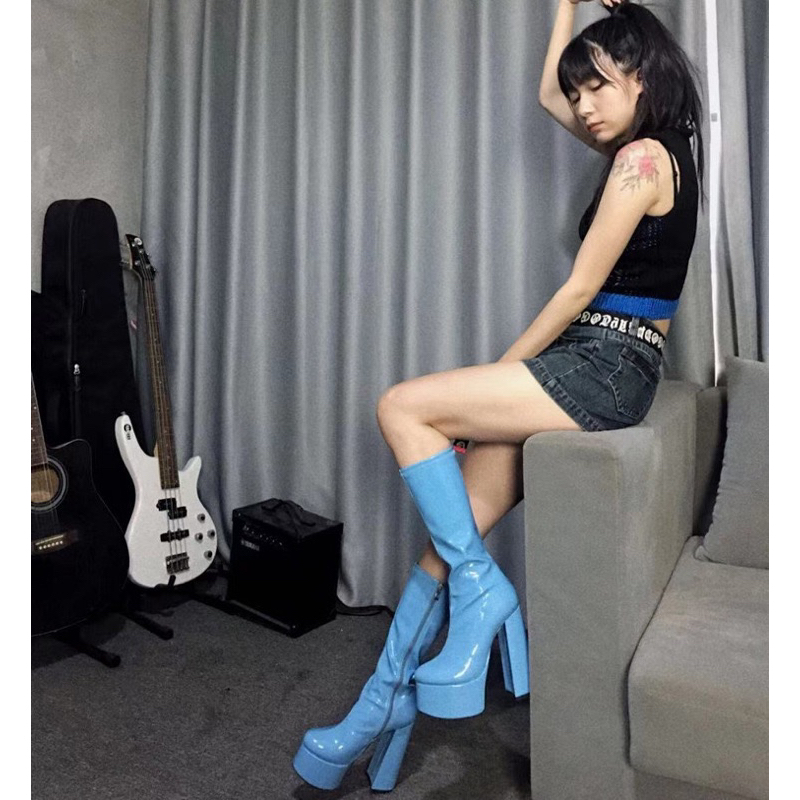 SẴN TRẮNG36 BOOTS DƯỚI GỐI 13CM DA BÓNG CECE.STORE B7M
