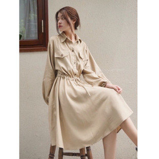 Émelie Dress Váy Linen cổ đức [ ảnh thật ]