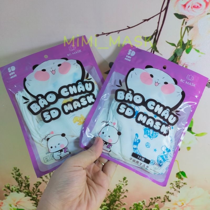 Khẩu trang trẻ em 5D BẢO CHÂU, Khẩu trang cho bé trai và bé gái từ sơ sinh đến 10 tuổi