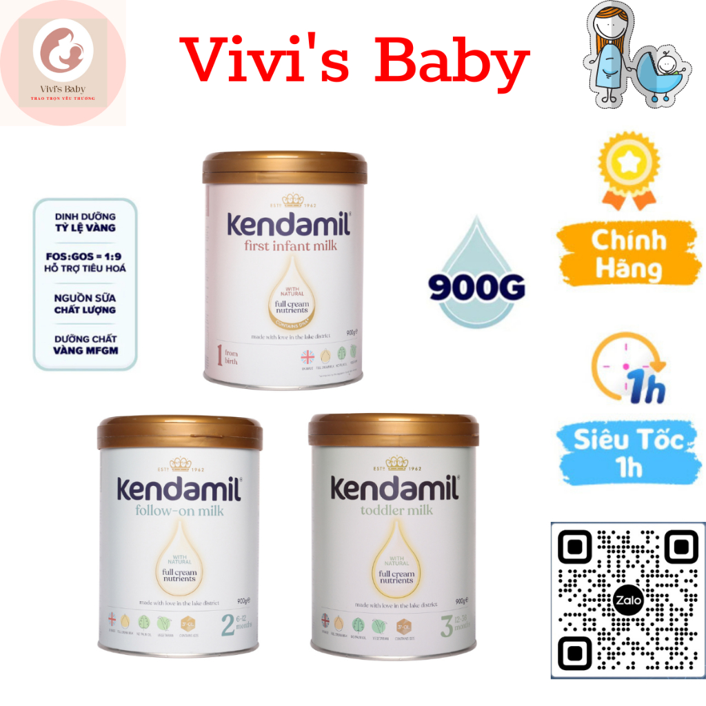 Sữa Kendamil Số 1, Số 2, Số 3 Lon 900g giúp bé phát triển chiều cao, tăng cân, trí não - 1 Đổi 1 Nếu Lỗi NSX