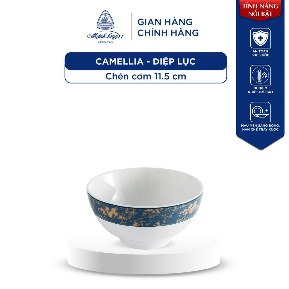 Chén, Bát Ăn Cơm Sứ Cao Cấp Minh Long - Camellia - Diệp Lục