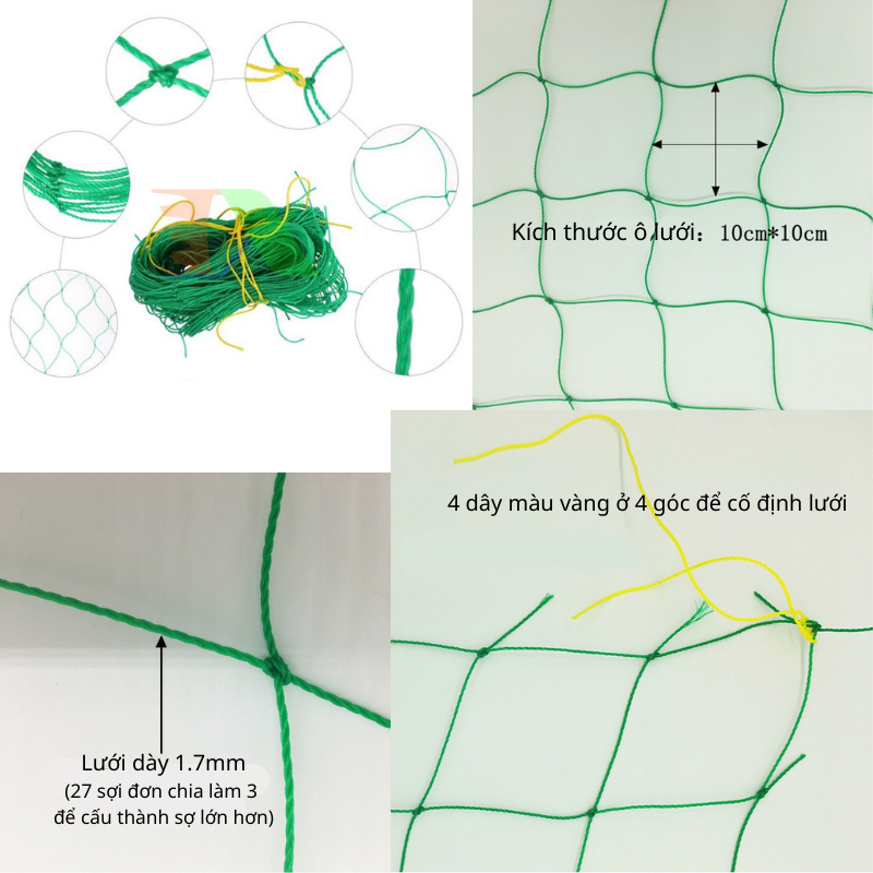 Lưới làm giàn leo, Lưới làm giàn cây leo, Lưới giàn mướp, nho, bầu bí, cây hoa, dưa chuột