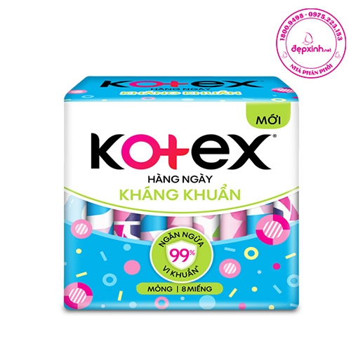 Băng vệ sinh kháng khuẩn hàng ngày Kotex 8 miếng