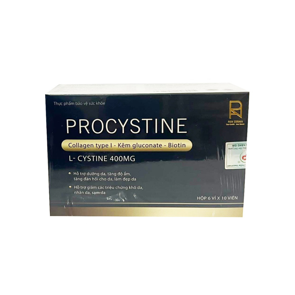 Procystine Viên uống giảm mụn trắng da, đẹp tóc móng Hộp 60 viên Mẫu mới nhất