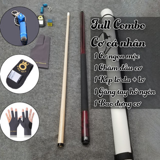 Full combo bida lỗ/ cơ bi-a cá nhân màu gỗ đỏ DXYEAR ngọn 13mm