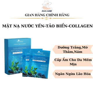 Mặt nạ yến tươi collagen - dưỡng da trắng sáng - giúp mờ nám mờ thâm hiệu quả - i'm nature/6gói/h
