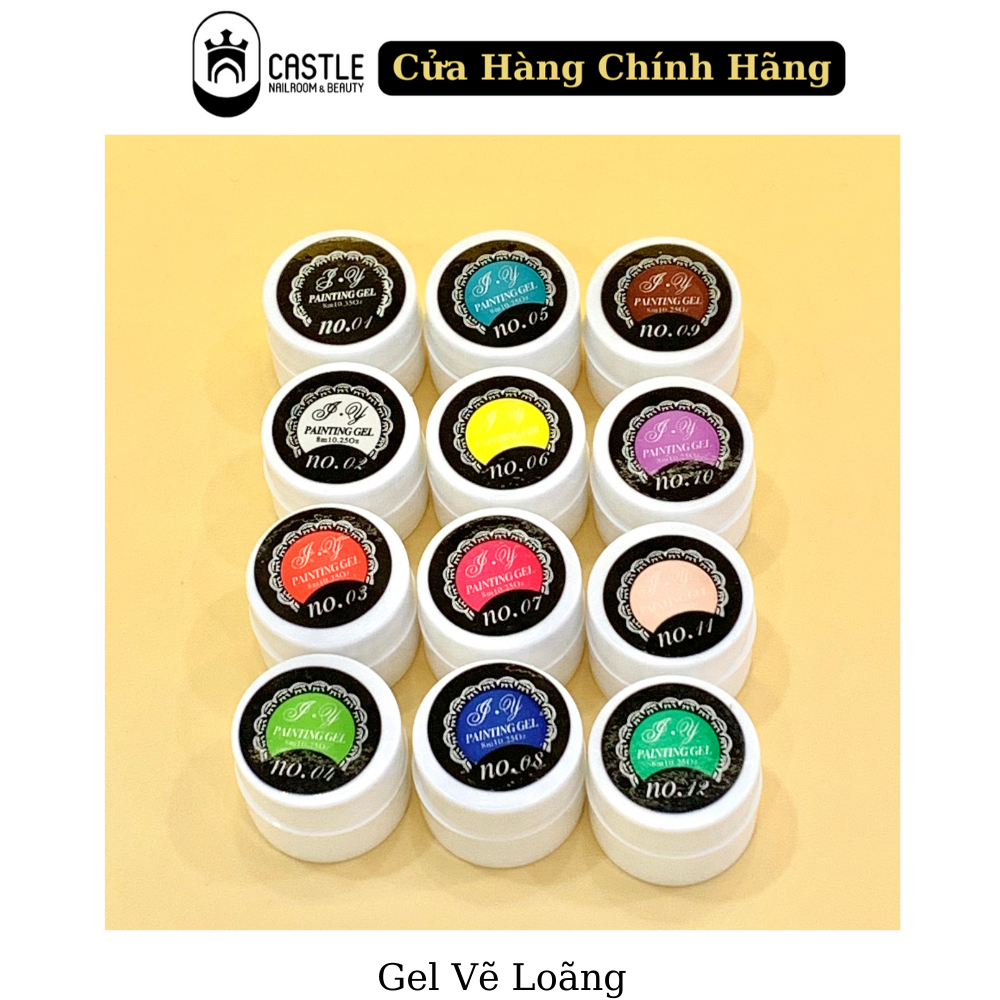 Set Gel Vẽ Móng 12 Màu Loãng