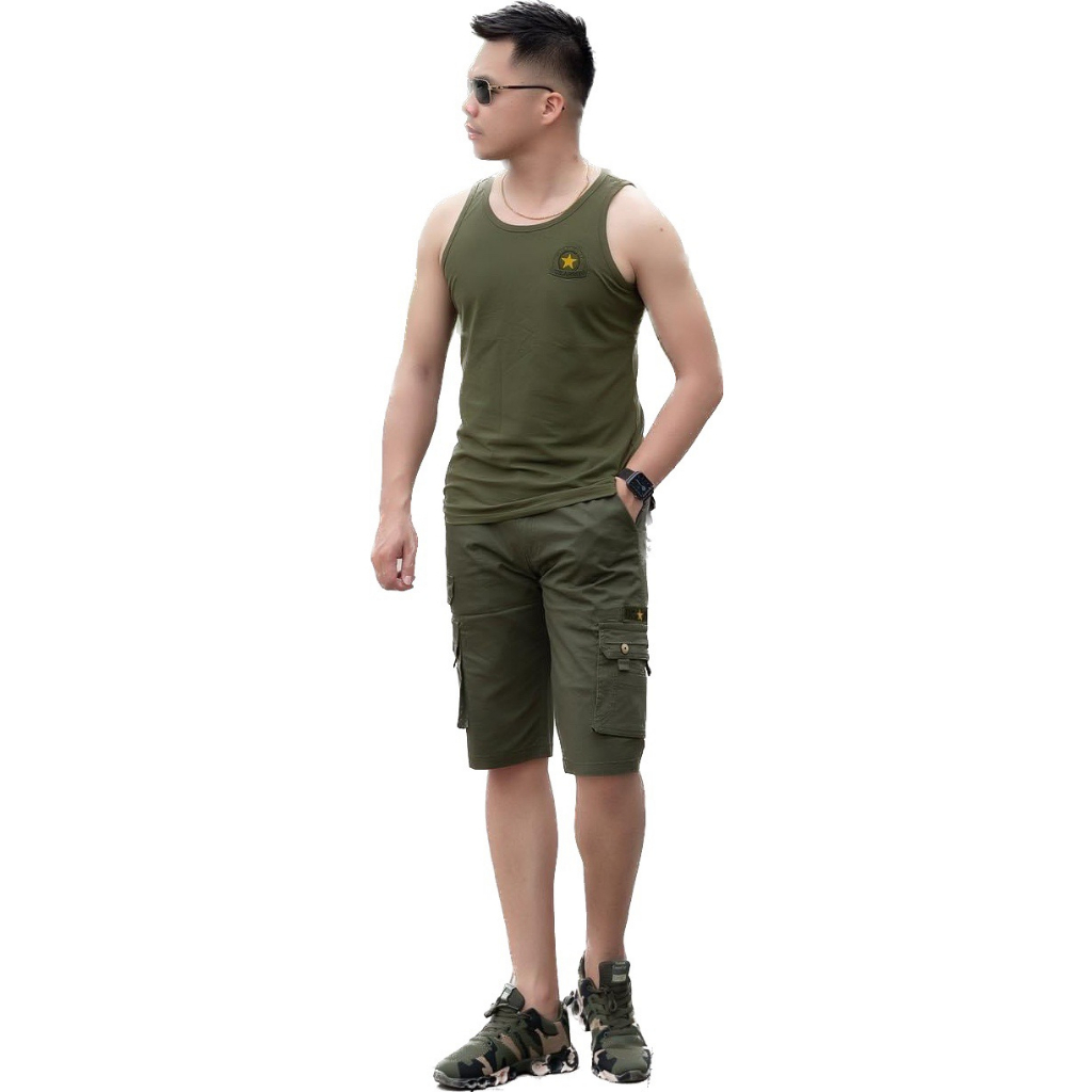 {HCM}_Bộ Nam Lính..Bộ Lính Nam Không Tay ..Bộ Quần Short Áo Ba Lỗ Nam Đẹp_THỦY TIÊN SHOP